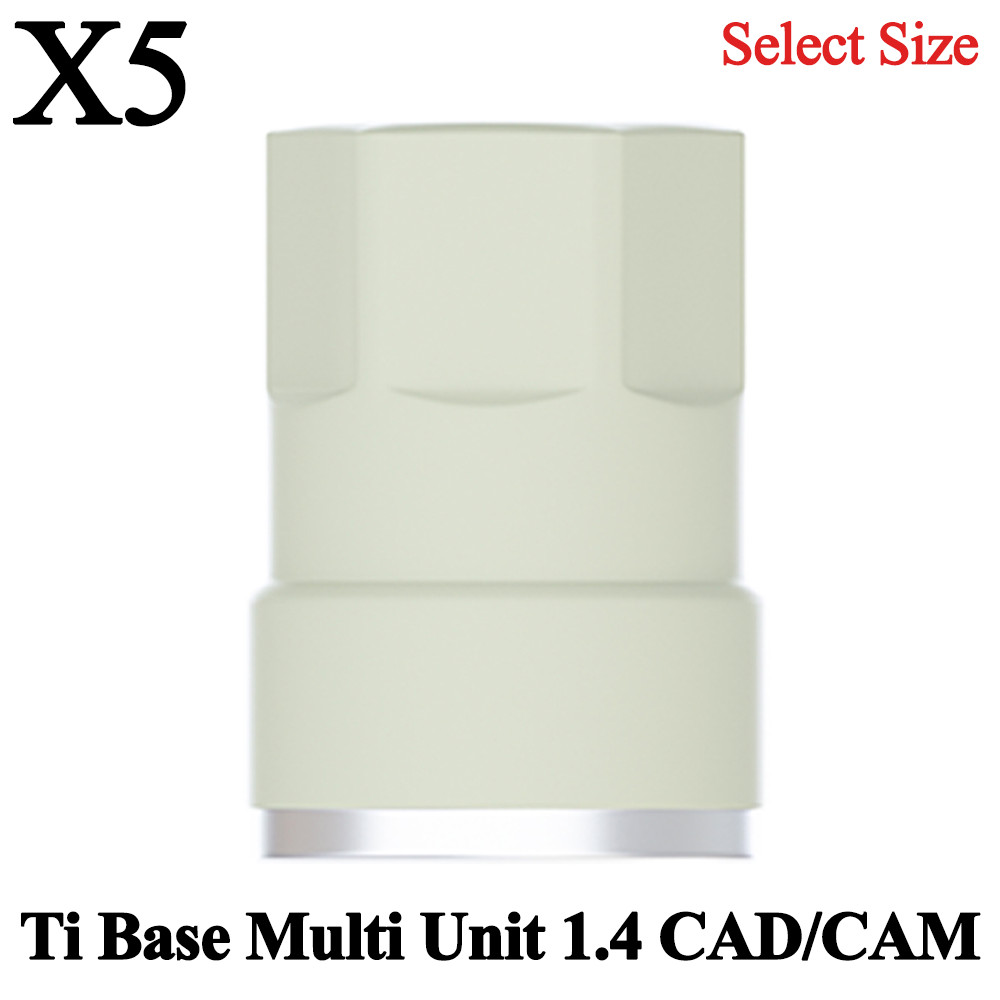 5x Prosthetic Ti Base PEEK Multi Unit 1.4 CAD/CAM Dental Lab Library Digital
