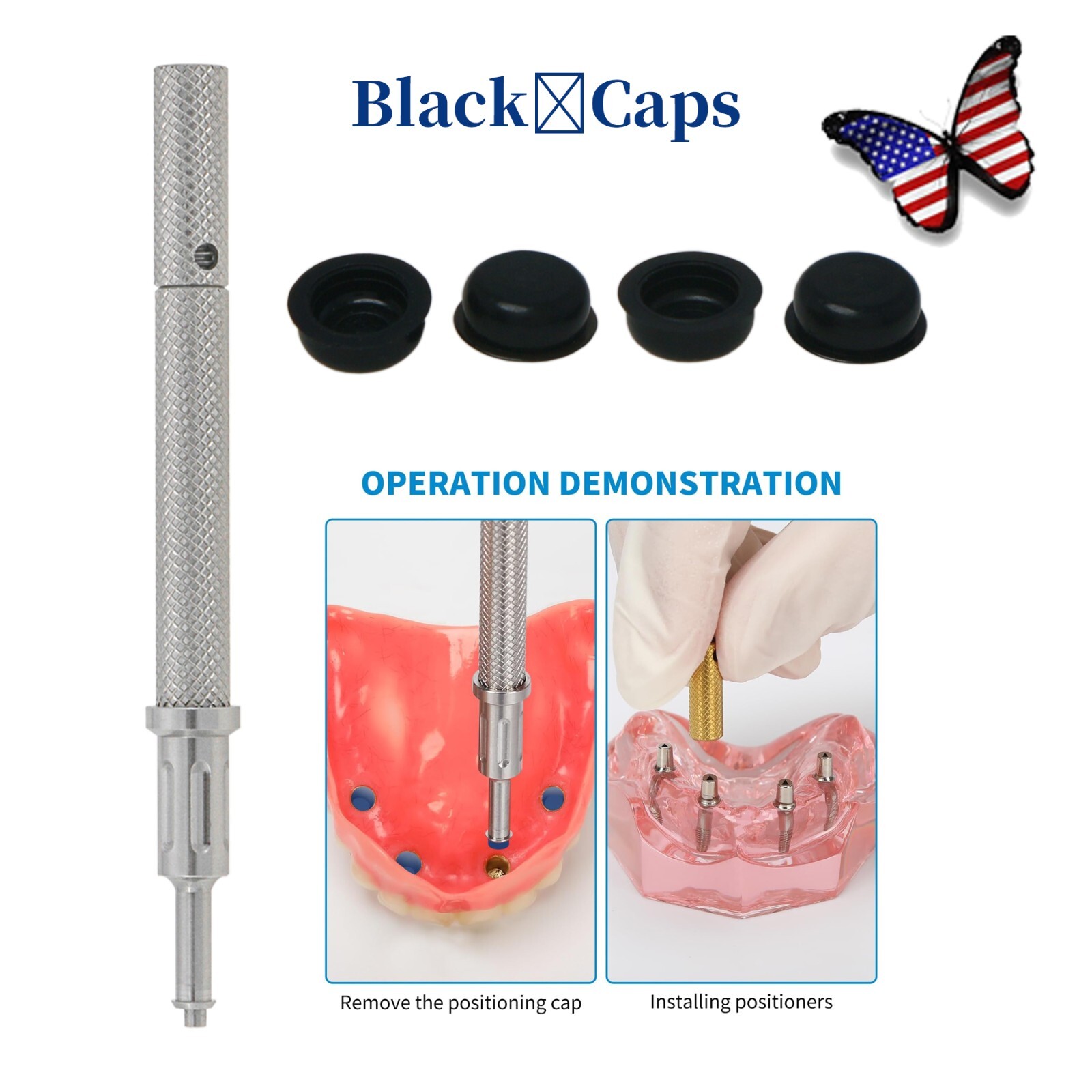 US Implant Overdenture Male Cap Insertion Fit Locator 1.2/2.4lbs Extraction Tool