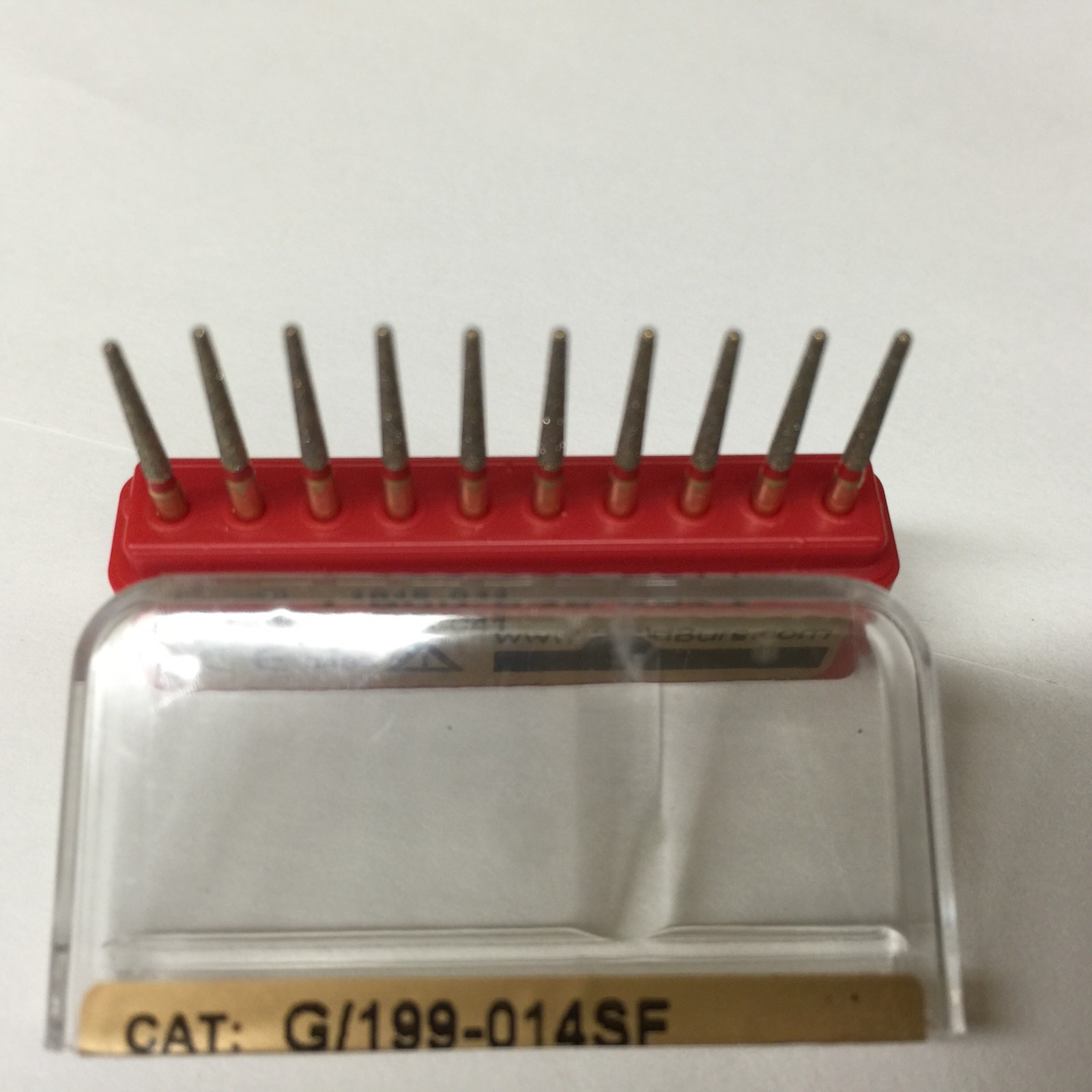 Diamond Burs 30 X G/198-856-014sF 1.4 mmDiameter 8mm Cutting Length. Fine Grit