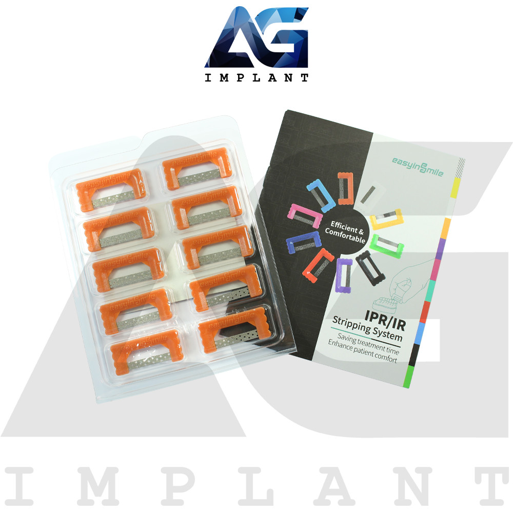 EasyinSmile® Perforated Bright Orange IPR Strips 10 Pcs Set 0.3mm Diamond Coated