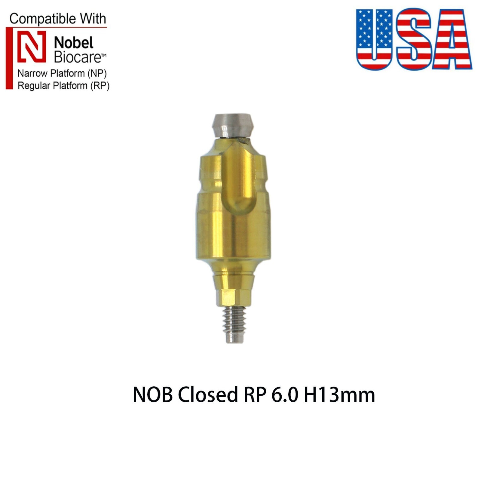 US Dental for Nobel Biocare Active Impression Transfer Coping Closed Tray NP/RP