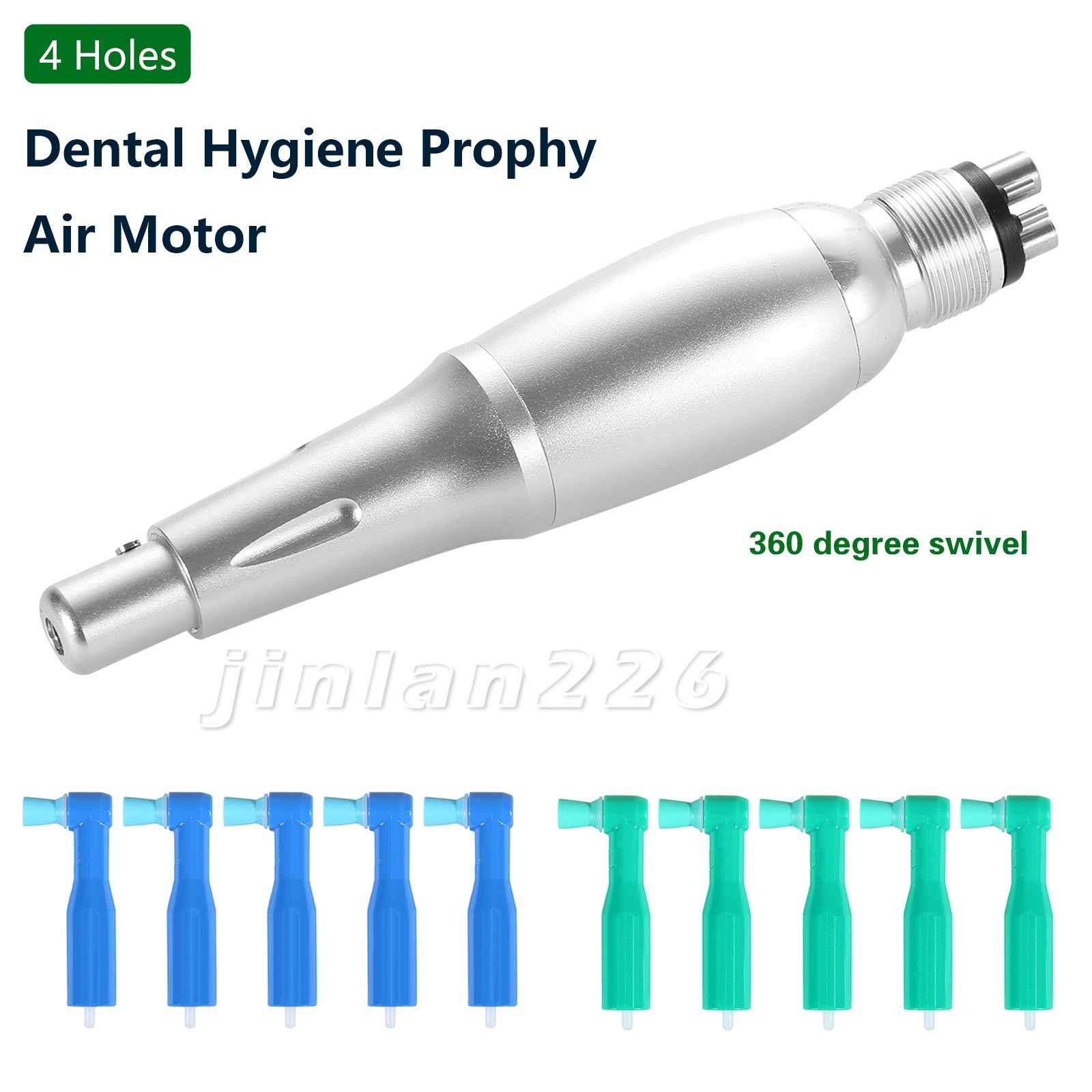 Dental 360°Swivel Hygiene Prophy Handpiece Air Motor 4:1 Nose Cone / Angles YB