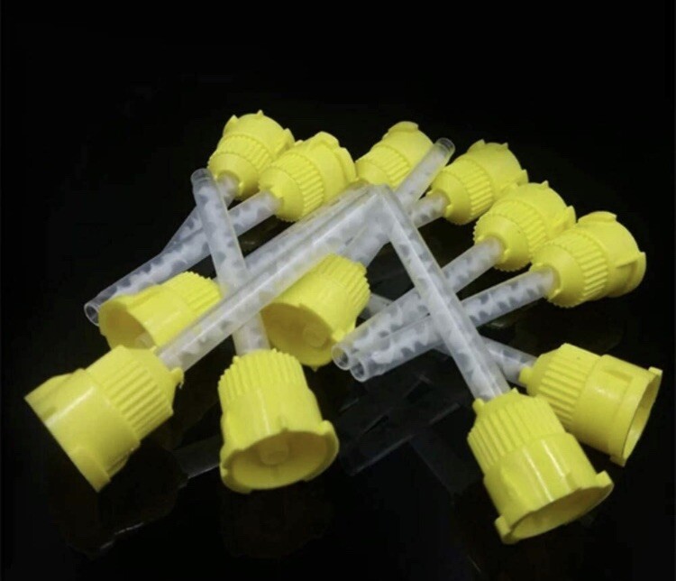 40-Dental Impression HP Mixing Tips Yellow 65mm
