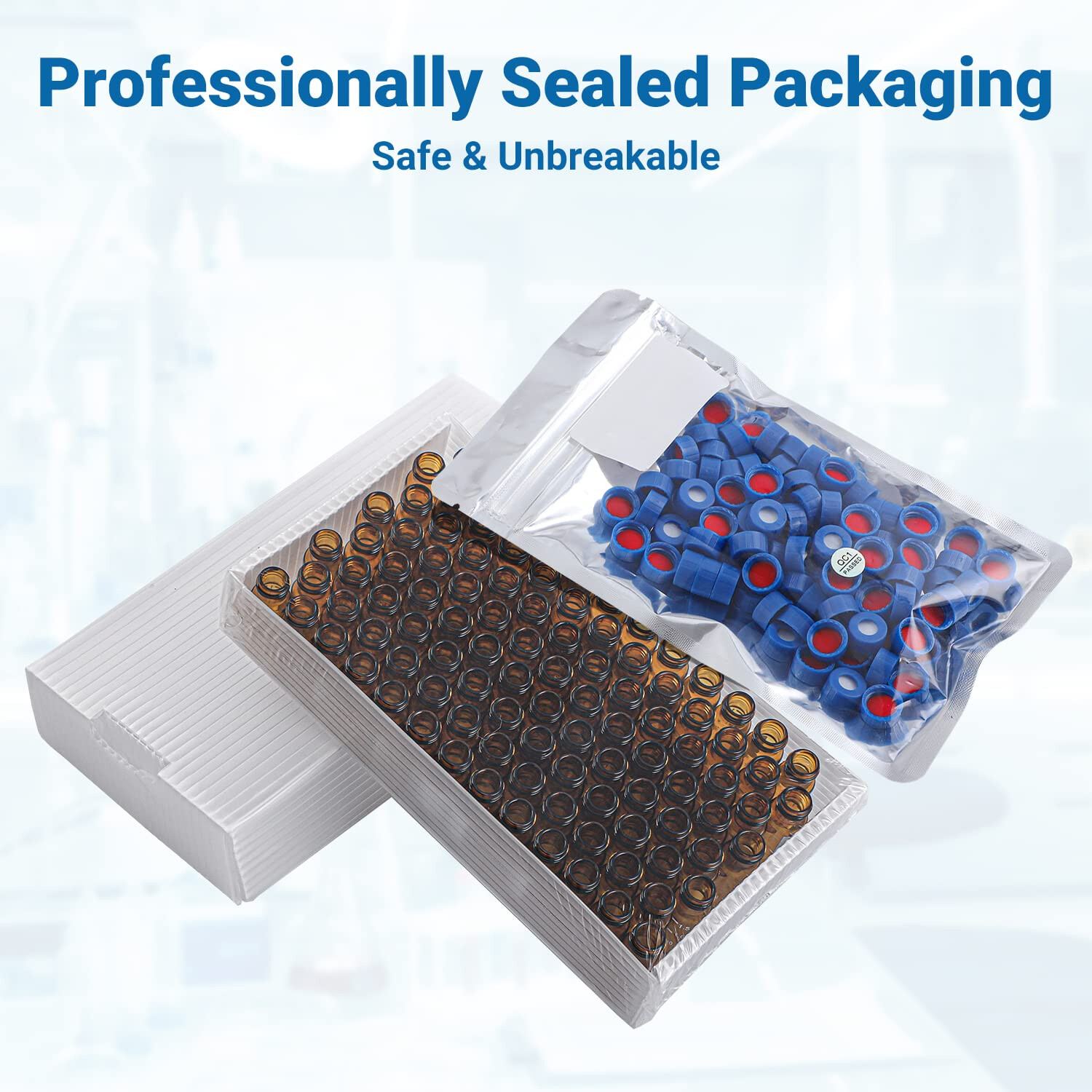 1000pcs 2mL Autosampler HPLC Vials Screw Caps & MCE Gridded Membrane Filters LAB