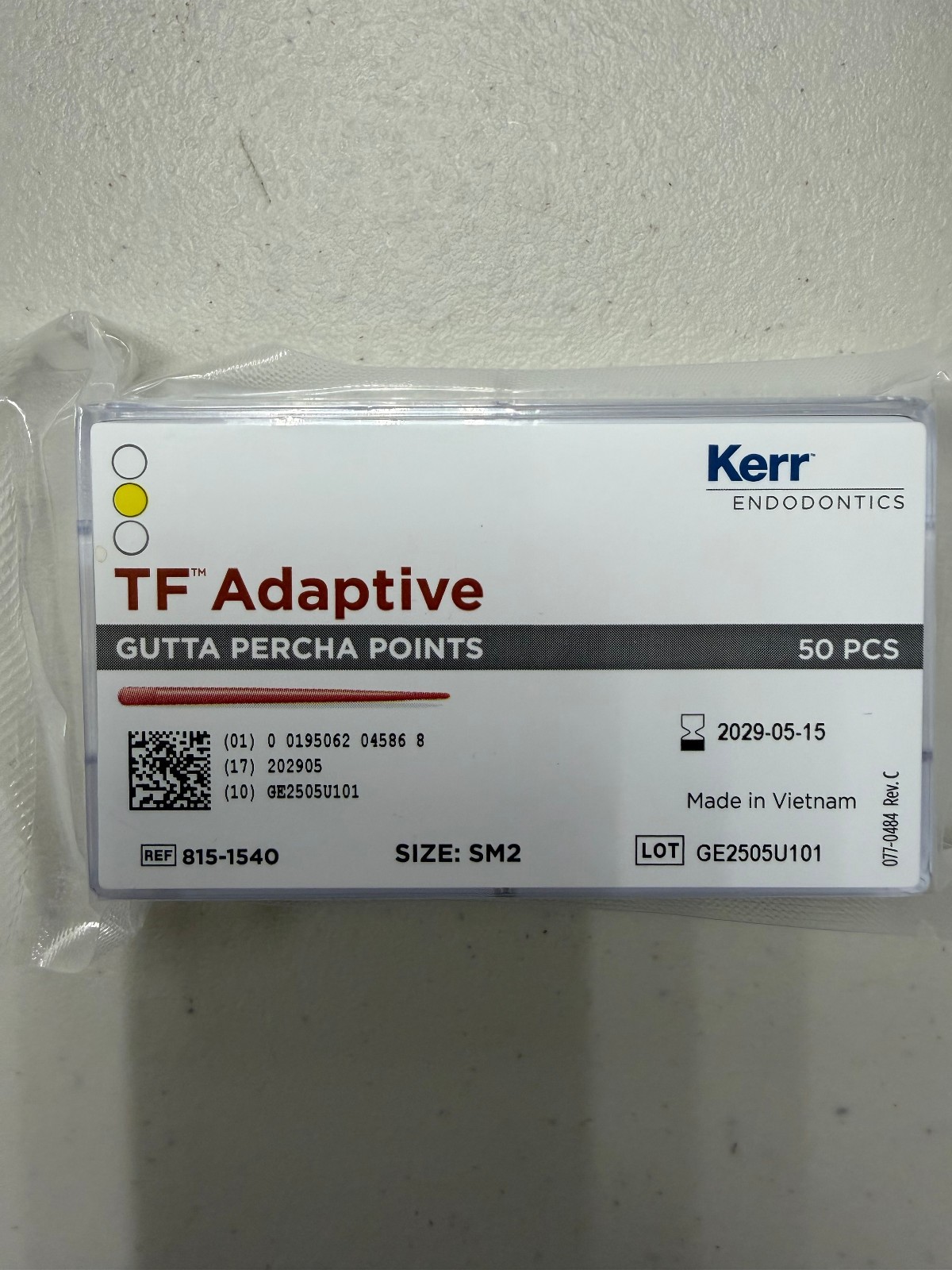 Kerr Dental 815-1540 SybonEndo TF Adaptive Gutta Percha Points Yellow SM2 50/Pk