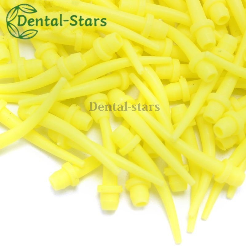 50/1000Pcs Dental Disposable Intra Oral Impression Mixing Tips Yellow
