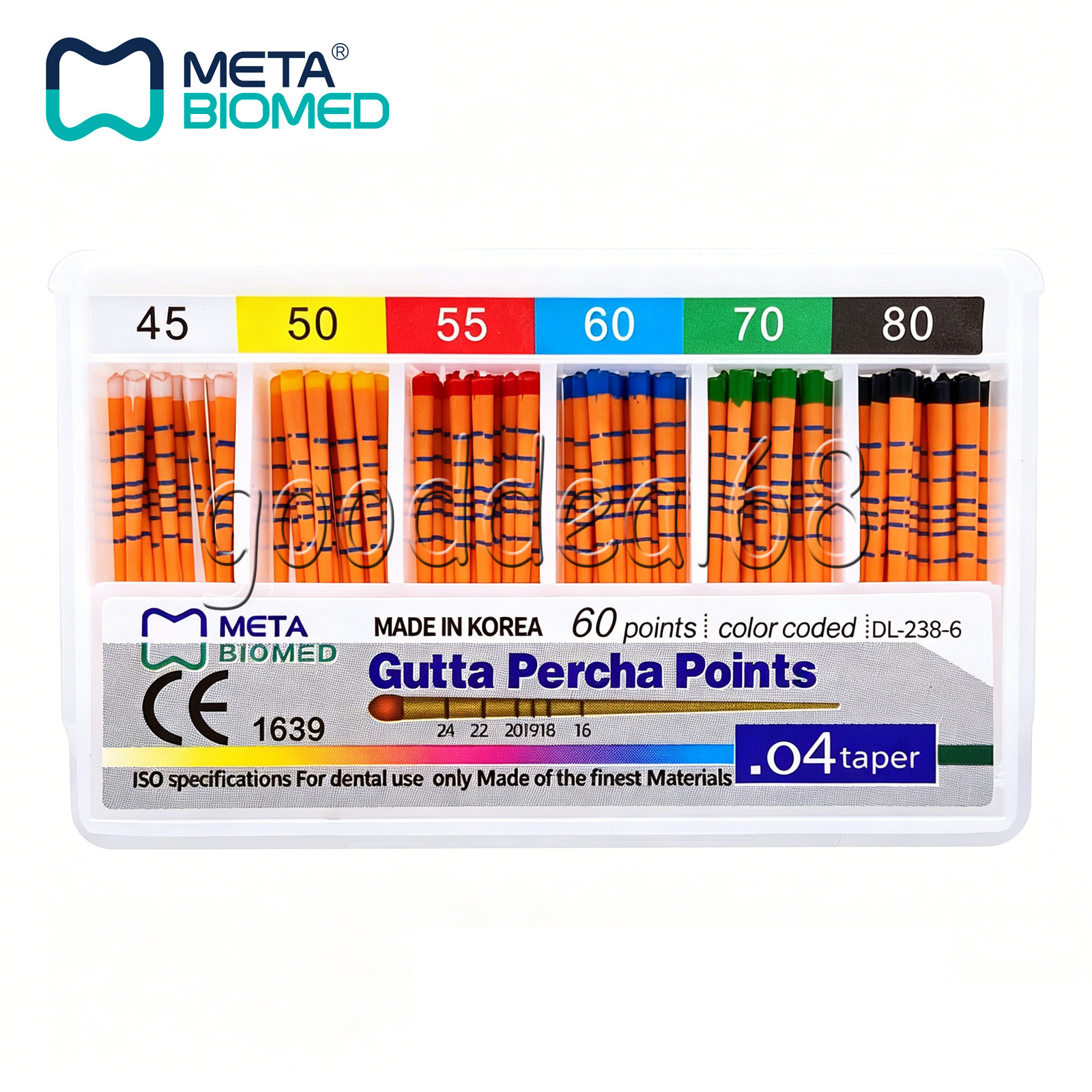 Dental Endodontic Gutta Percha Points Taper .02 .04 or .06, 120 or 60/pk,#15-40