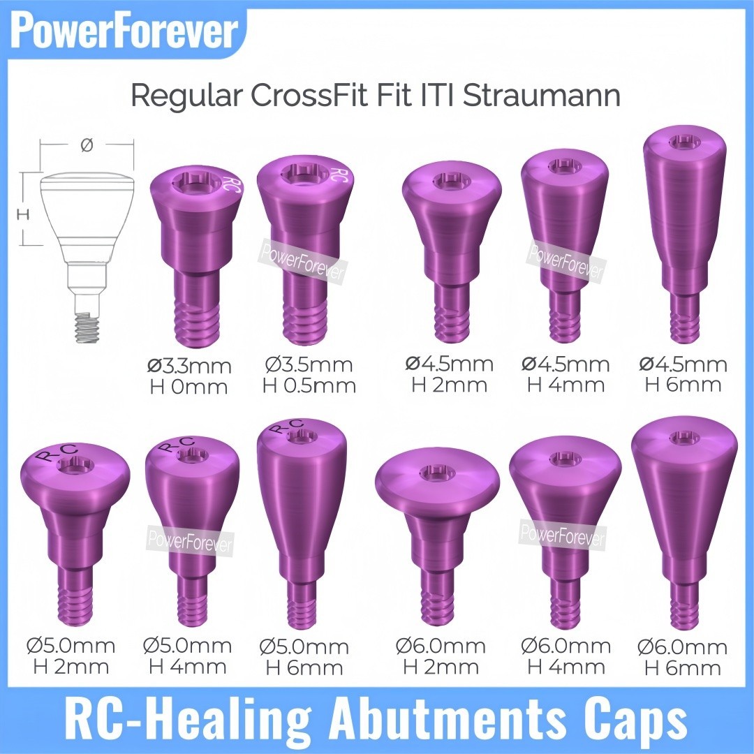 Dental NC/RC Healing Abutment Closure Cap Bone Level Titanium Fits ITI Straumann