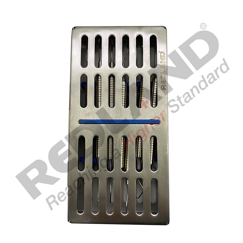 Redland Dental Hygienist Scaler Curettes Autoclavable Cassette (7 Pc) Gold Line
