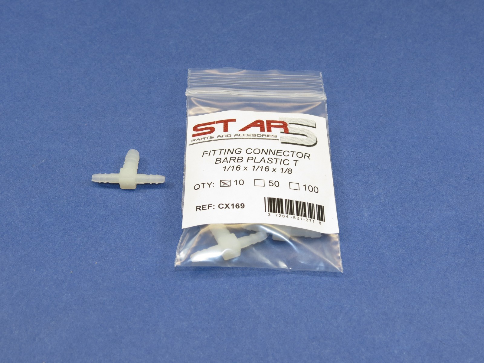 Dental Fitting Connector 1/8” X 1/16″ X 1/16″ Barb Plastic Set /10 Pcs STAR5