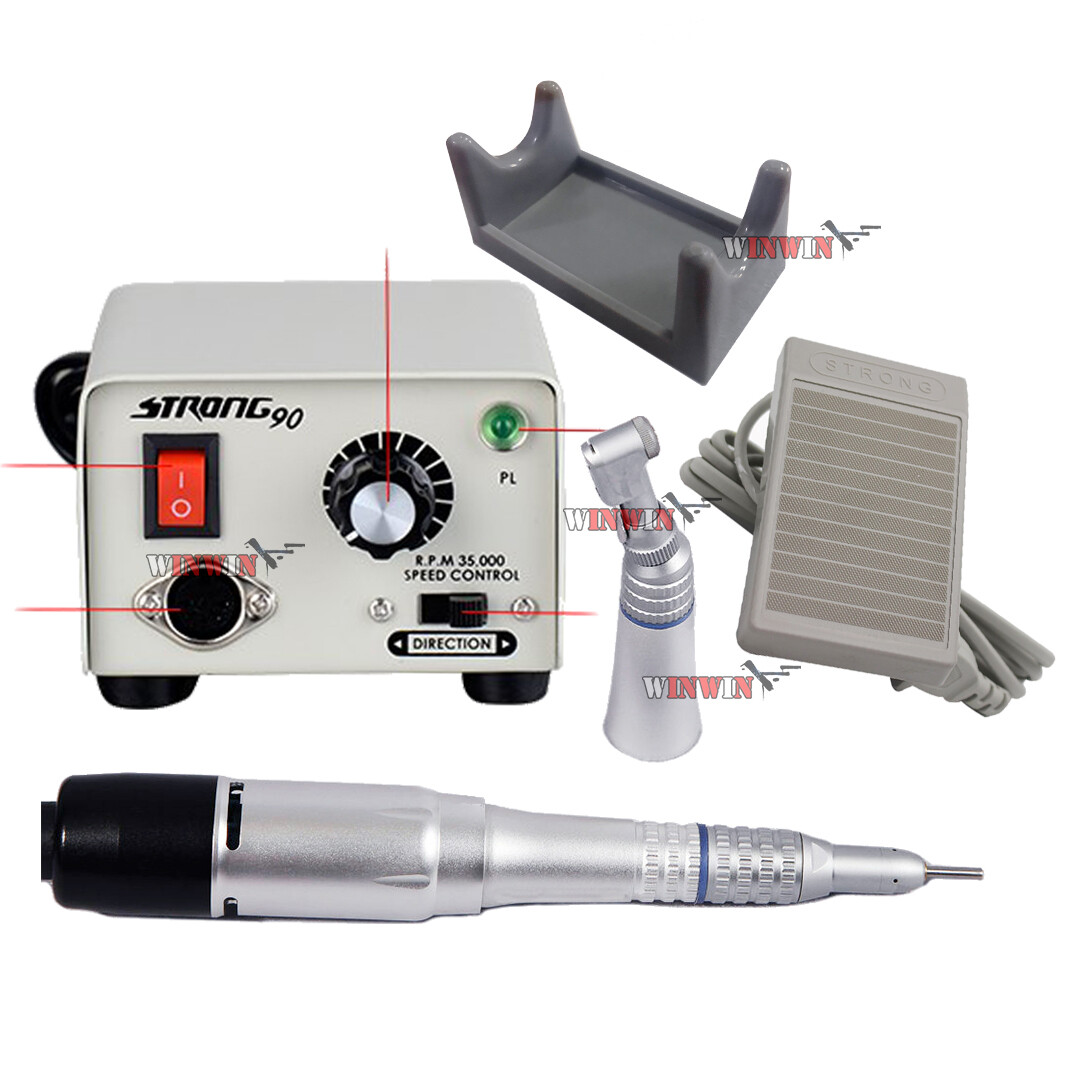 Electric Motor Straight Contra Angle Slow Speed Handpiece+Strong 90 Micromotor