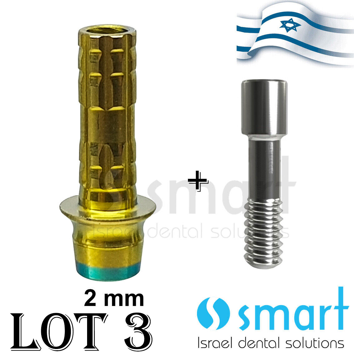 LOTx3 Straight Temporary Abutment MIS C1 WP Fit 2 mm rotation