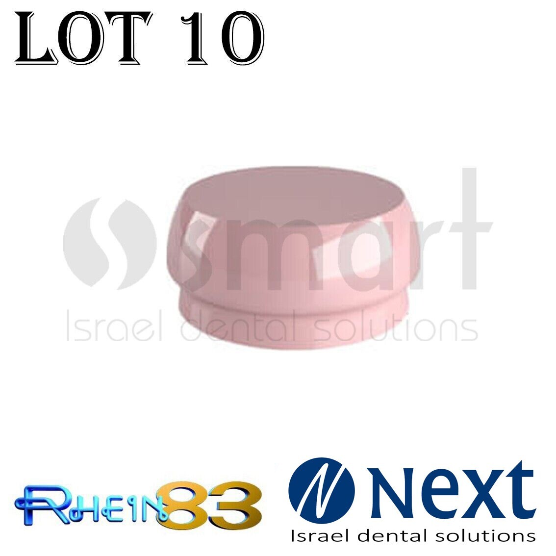 LOTx10 Flat abutment attachment silicone retentive cap Soft Rhein83 Italy