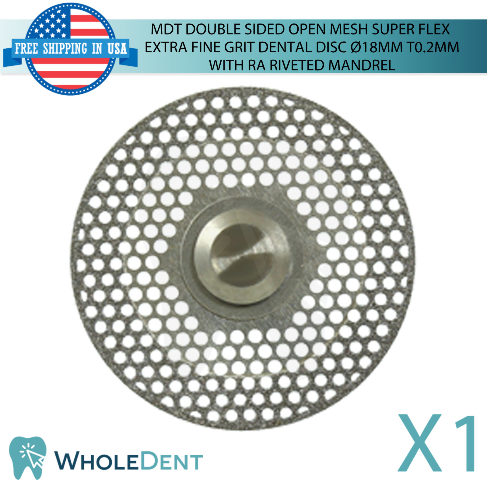 Double Sided Open Mesh Super Flex Extra Fine Grit Dental Lab Disc Ø18mm T0.2mm