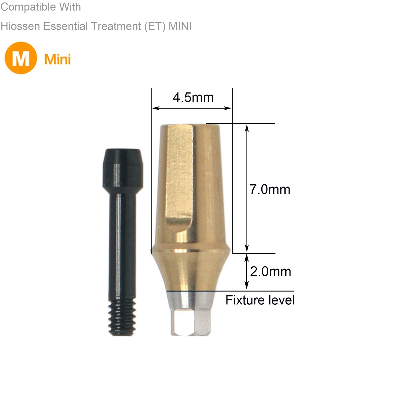 Dental Mini Straight Transfer Abutment for Hiossen OSSTEM with Screw Dia 4.5mm