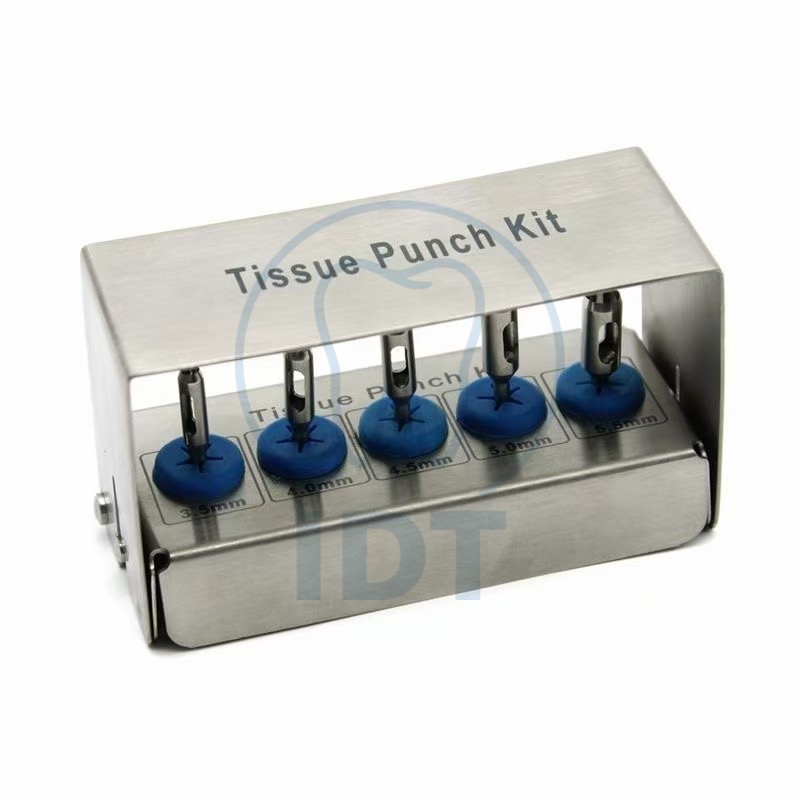 Dental Tissue Punch Gingival Drill Set, 3.5-7.5mm Implant Cutter