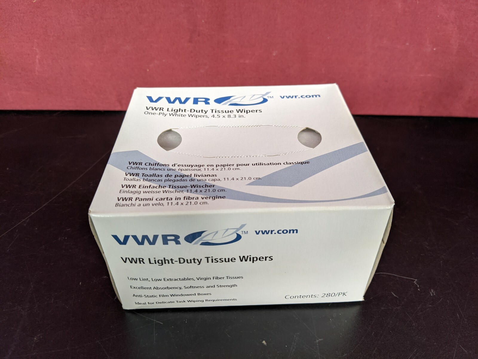 VWR 82003-820 Light-Duty Tissue Wipes / (1) Box with QTY 280 Wipes