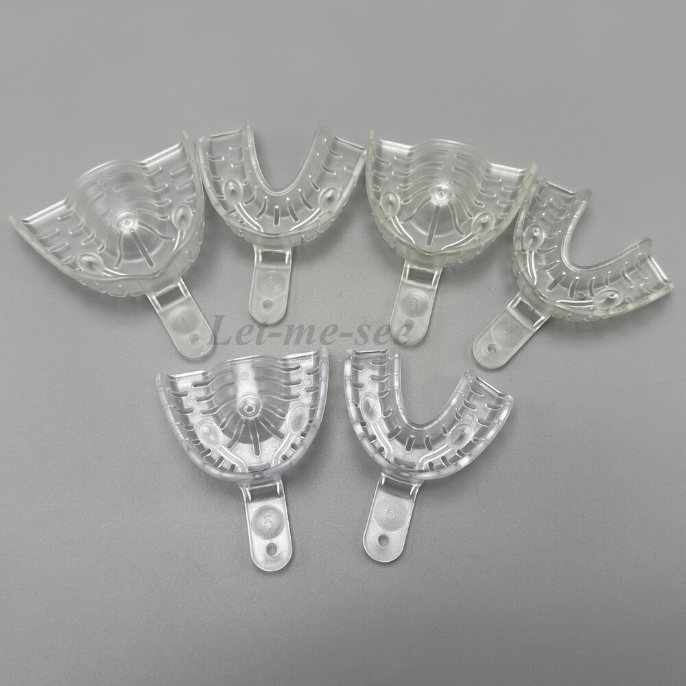 Dental Alginate Impression Trays Clear Autoclave 121°C Large Medium Small