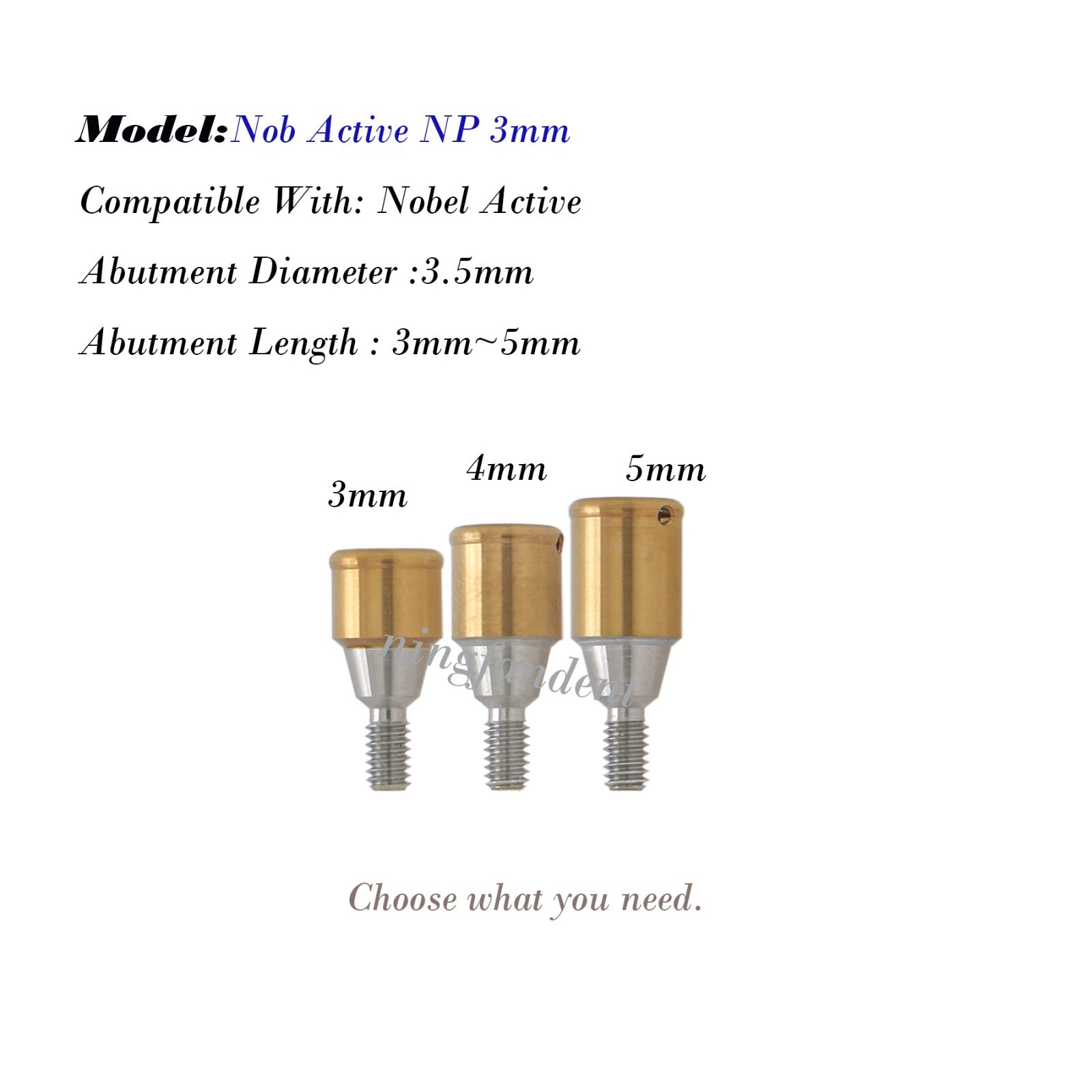Suit for abutment Narrow Platform For Nobel Active Core Tool,NP 3.5MM