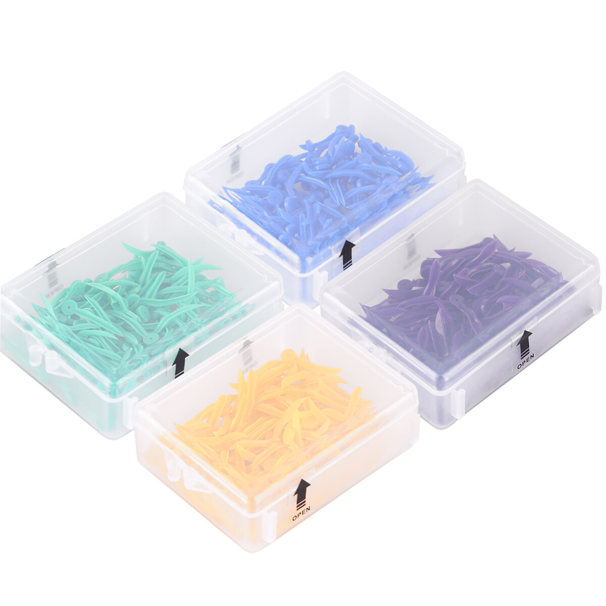 1000pcs Dental Wedges Tooth Gap Wedge Safety Holes 134℃ 4Sizes Plastic Diastema