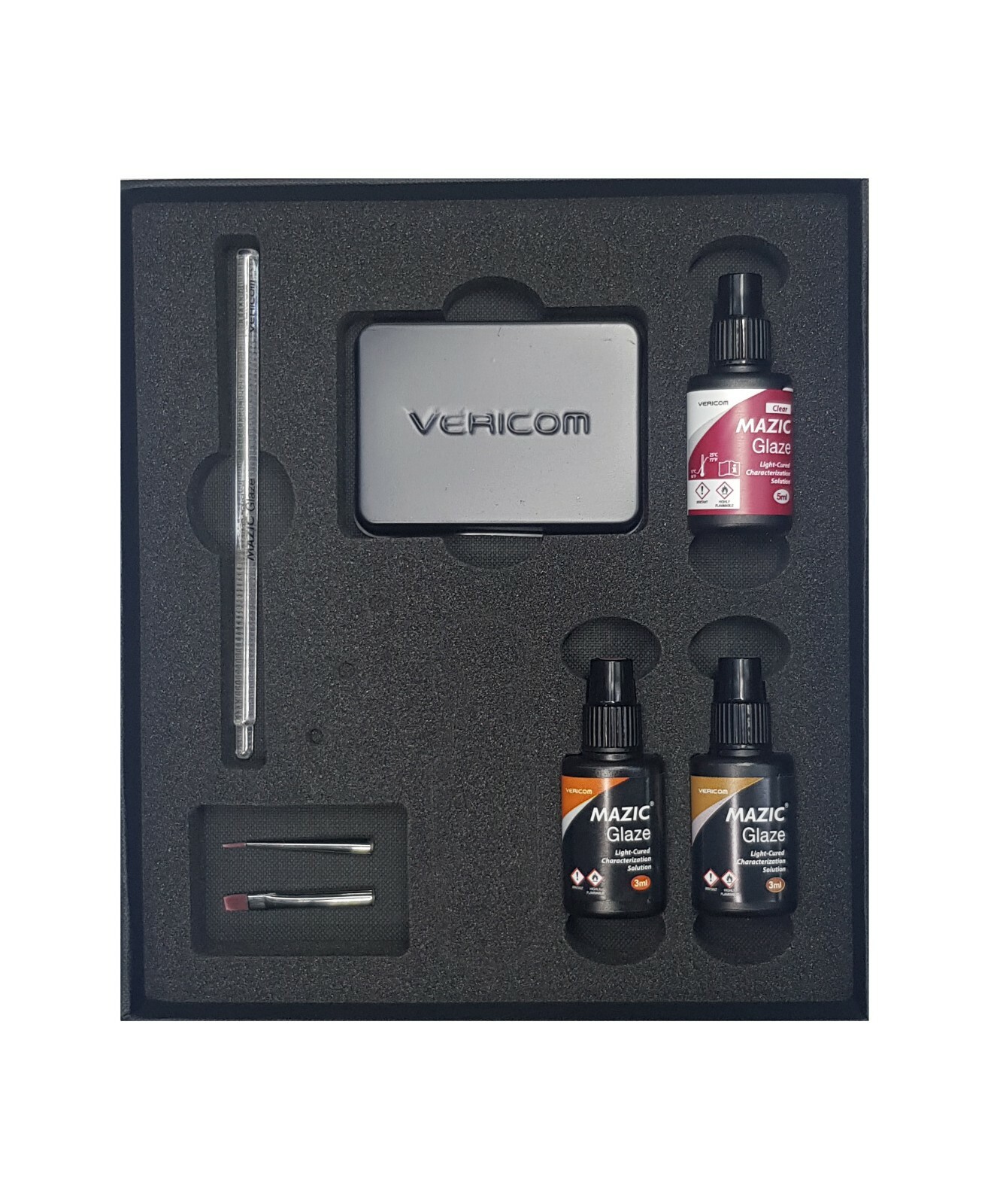 Dental acrylic composite LC shade color liquid Mazic Glaze starter kit Vericom