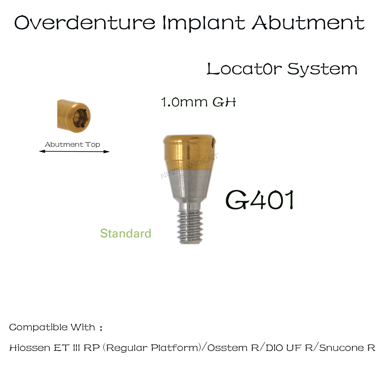 US Hiossen ET III SA Regular Implants Fits Locator Abutment & Male Cap Inserts