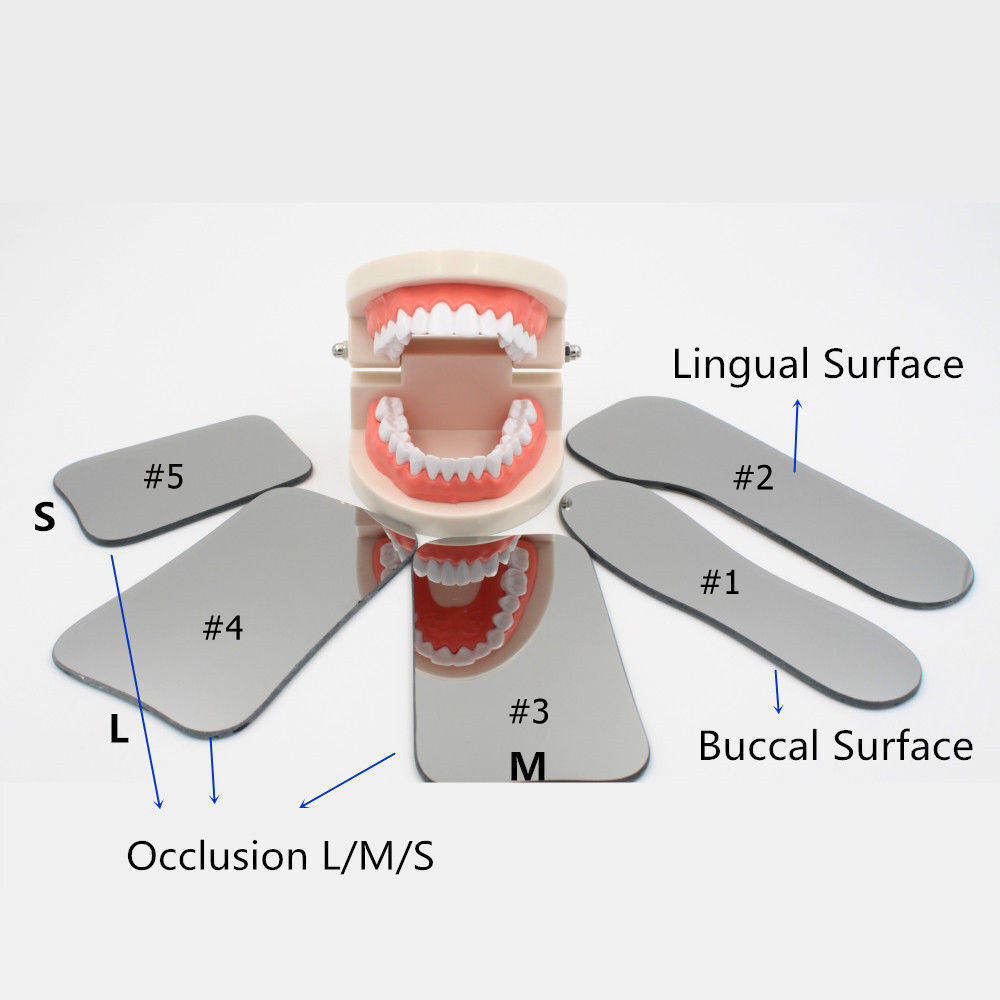 1Set/5p Dental Mirror Orthodontic Photo Intra Oral Mouth Glass Mirror Reflector
