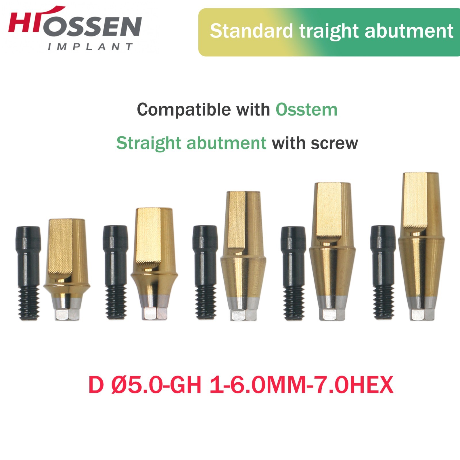 Hiossen ET III MINI Regular Hex Straight Transfer Abutment Implant 4.5/5.0/6.0mm