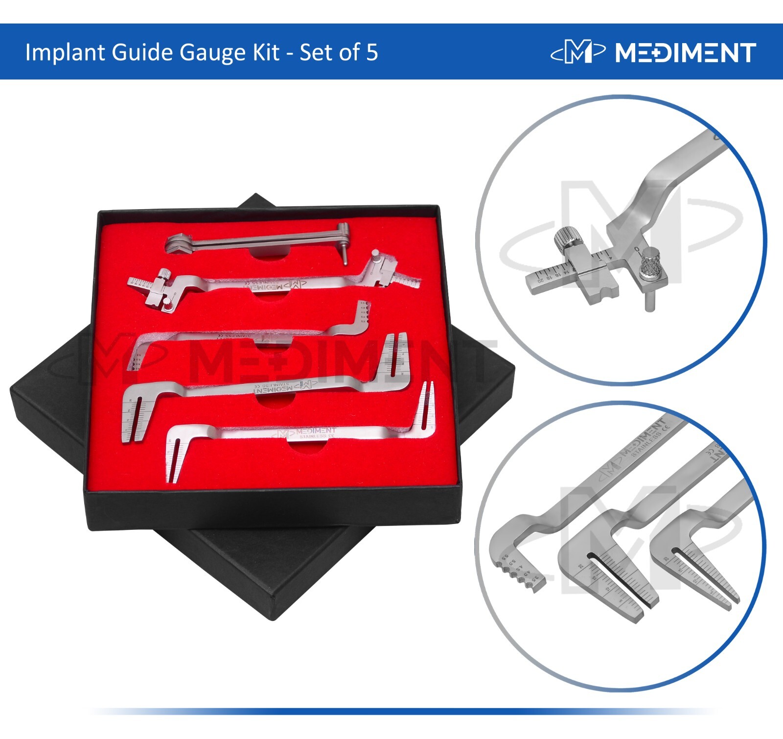 Dental Power Implant Guide Kit 5 PCs Set Extension Easy Alignment Complete Kit