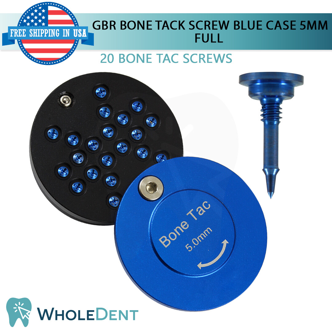 GBR Bon Tack Screw 5mm Pin Blue Full Case Membrane Fixation Dental Im plant Tac