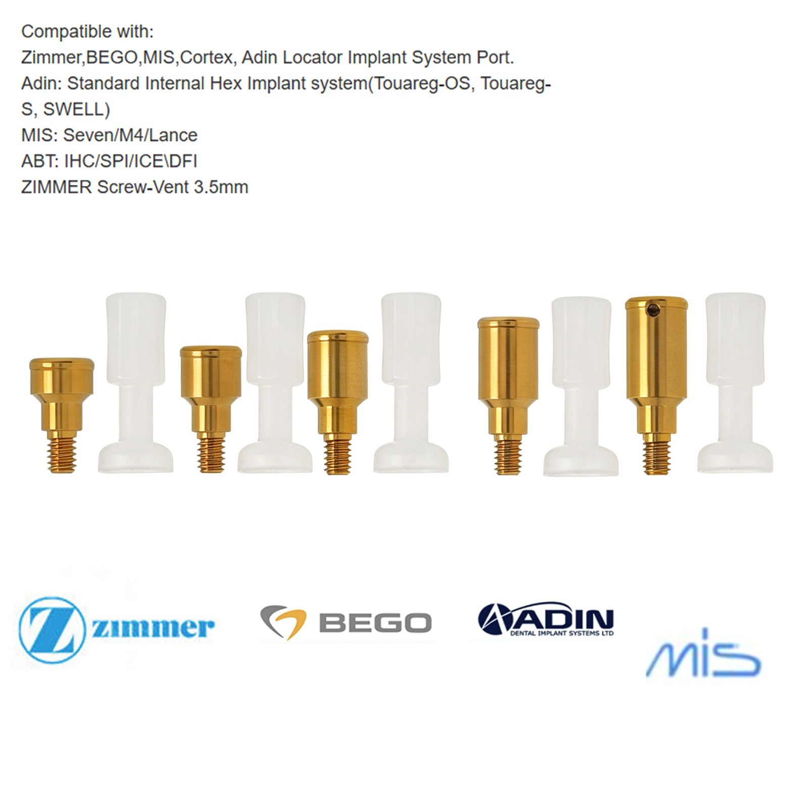 Titanium Locator Abutment For Zimmer TSV 3.5/4.5mm Tapered Internal Hex Implants