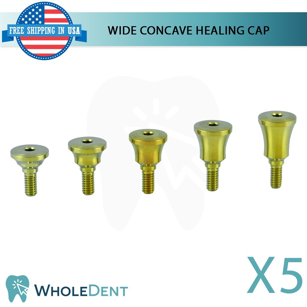 X5 Dental Concave Anatomic Healing Cap Ø5.5mm Titanium Abutment Int Hex 2.42