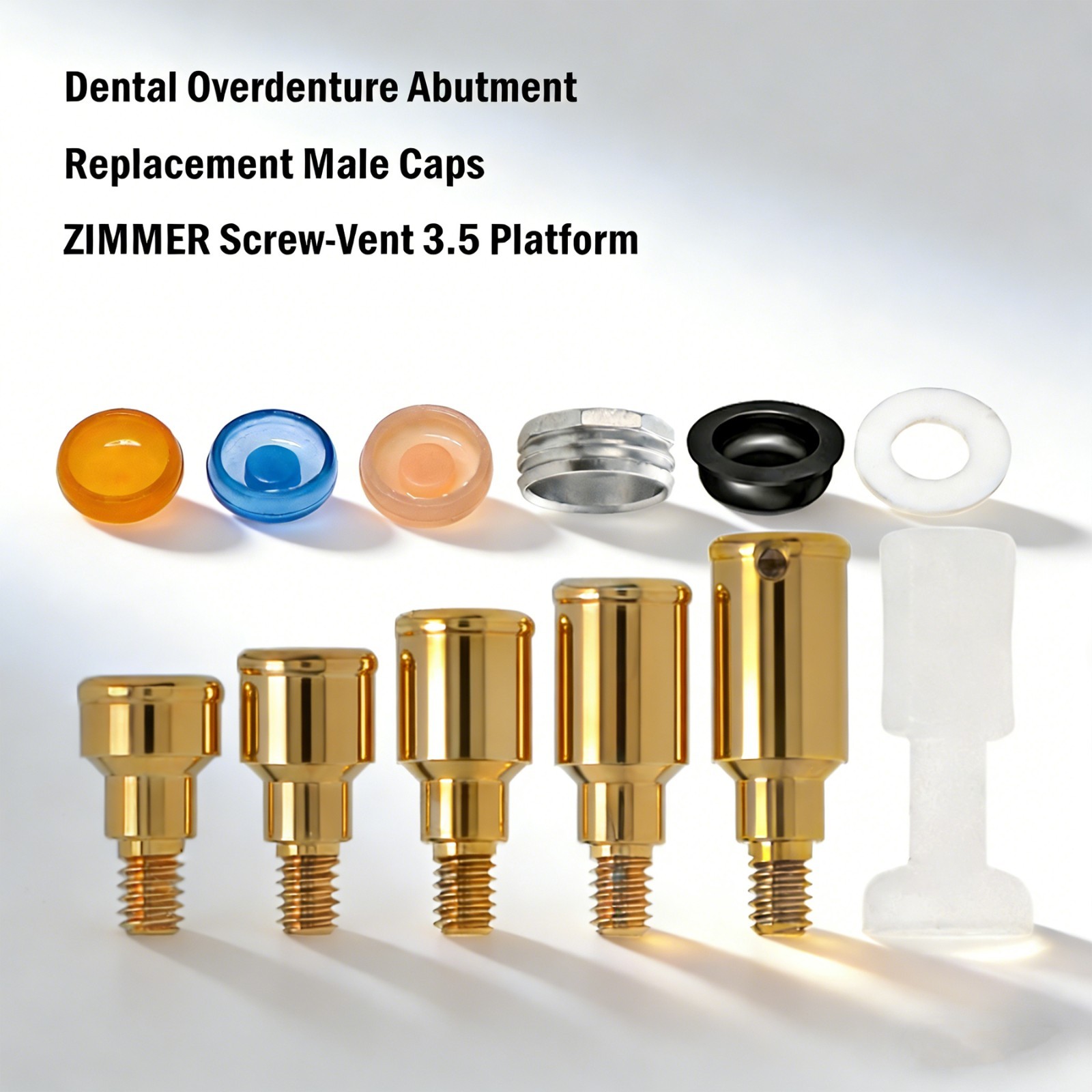 US Dental Locator Overdenture Abutment for Zimmer Screw-Vent 3.5 & Accessory Kit