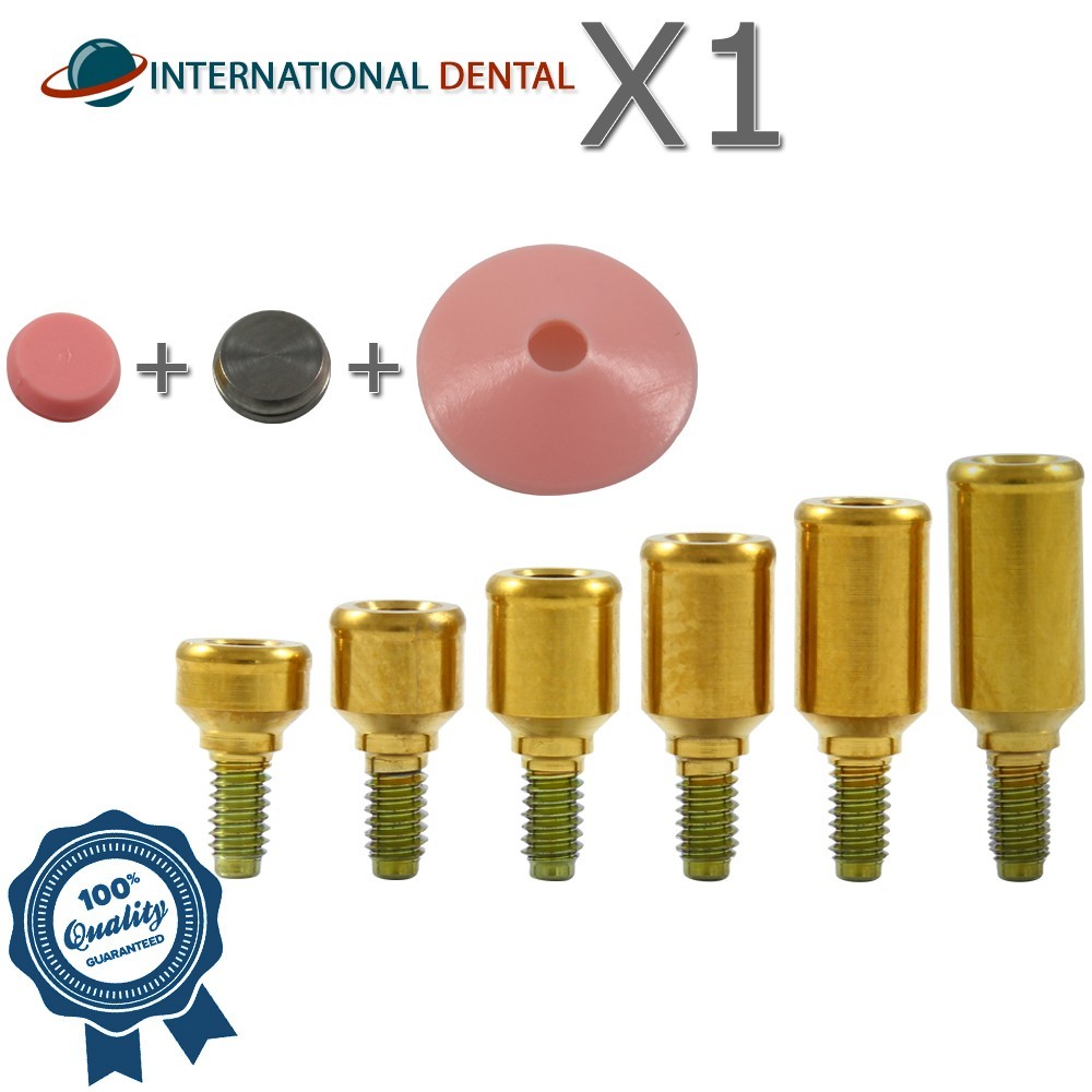 Titanium Straight Lokator Attachment Soft Set Dental Fixture Int Hex 2.42mm