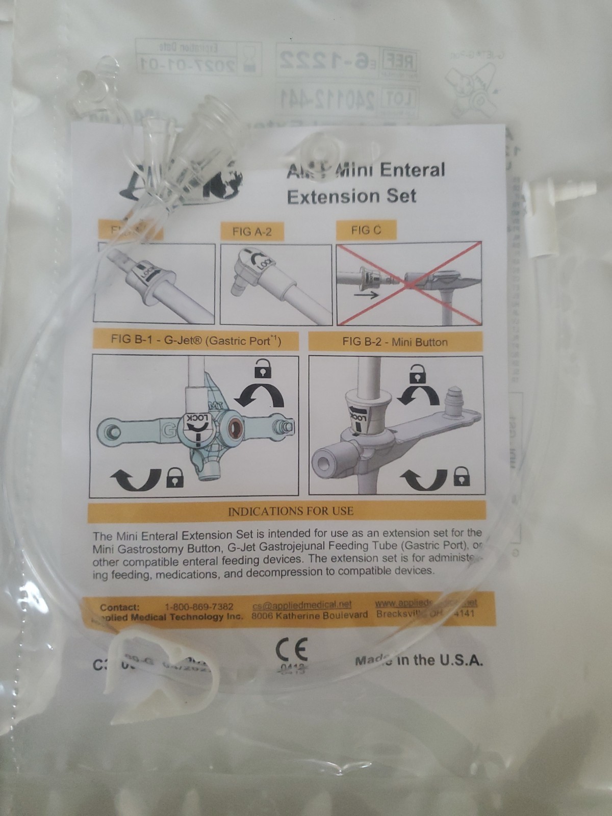 AMT Mini Enteral Extension Set Dual ENFit Y-Port 6-1222-ISOSAF LOT OF 23 #2