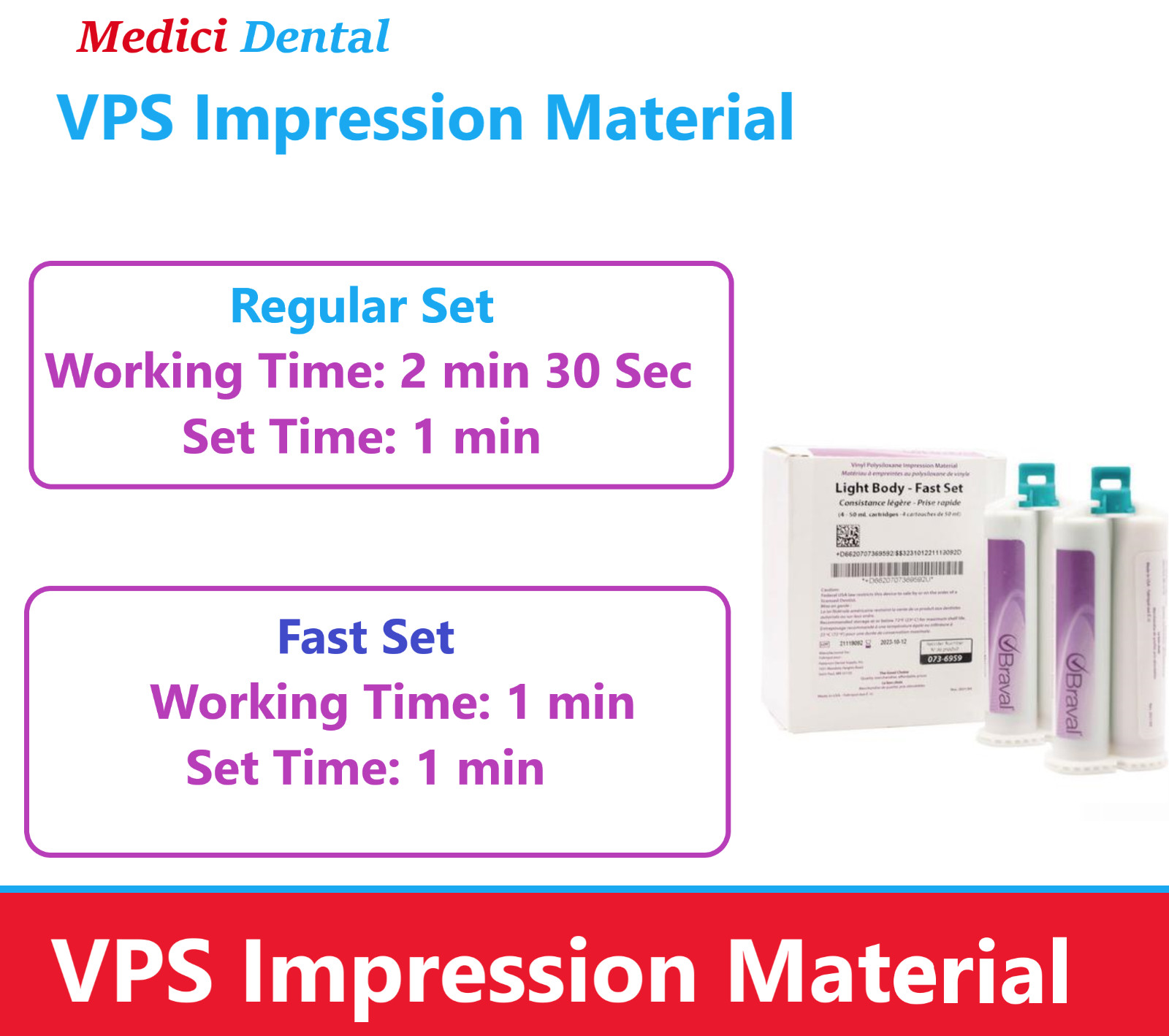 Dental VPS Impression Material Light /Heavy/ Body /Alginate PVS Upto 20 Cartidge