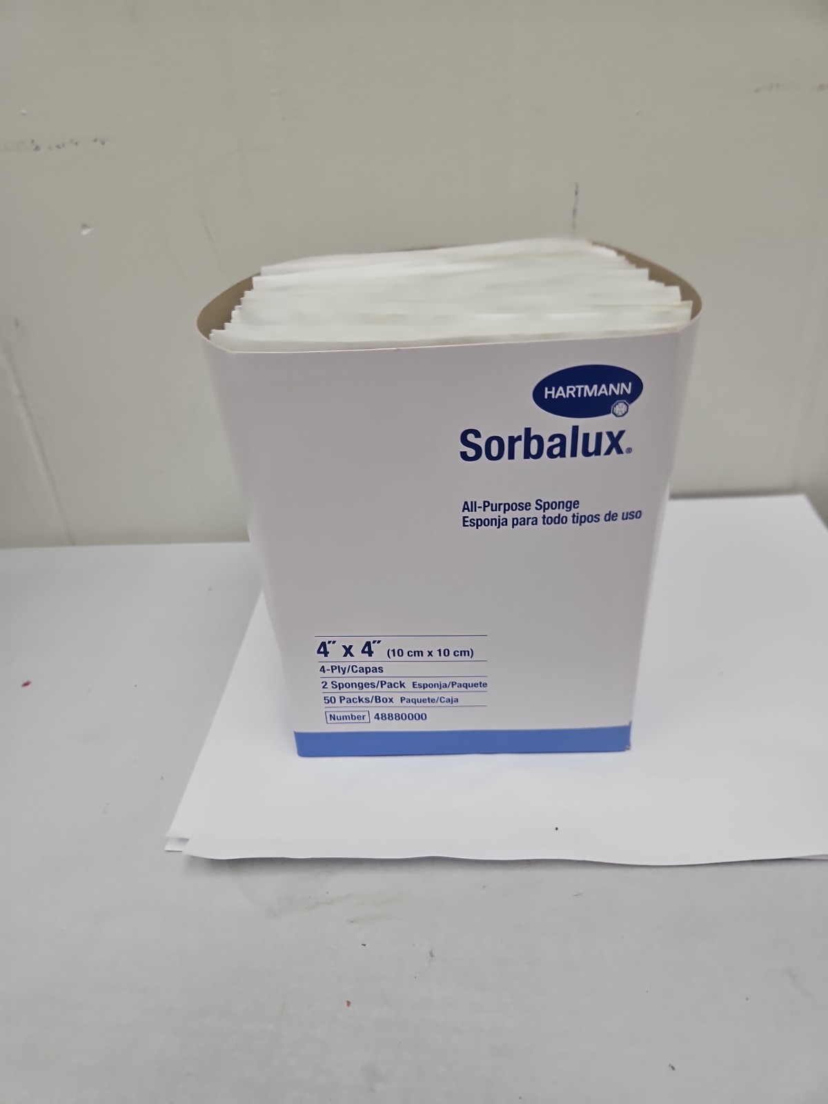 Sorbalux Hartmann 49 Pack 4 Ply Sterile 4 x 4 Gauze Sponges 48880000 (B7)