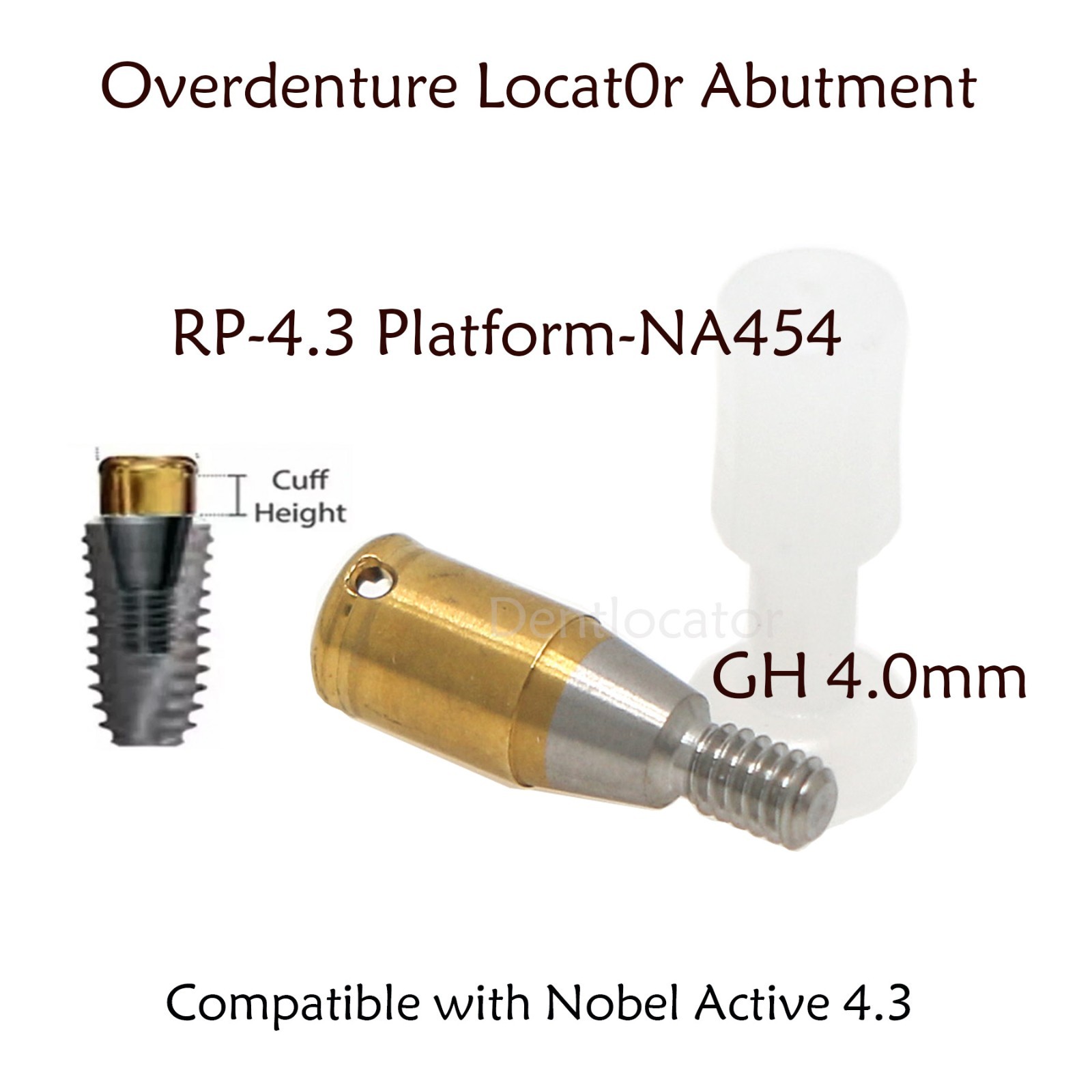 For Nobel Active Locator Attachment Abutment RP 4.3mm Retention Cap Inserts Tool
