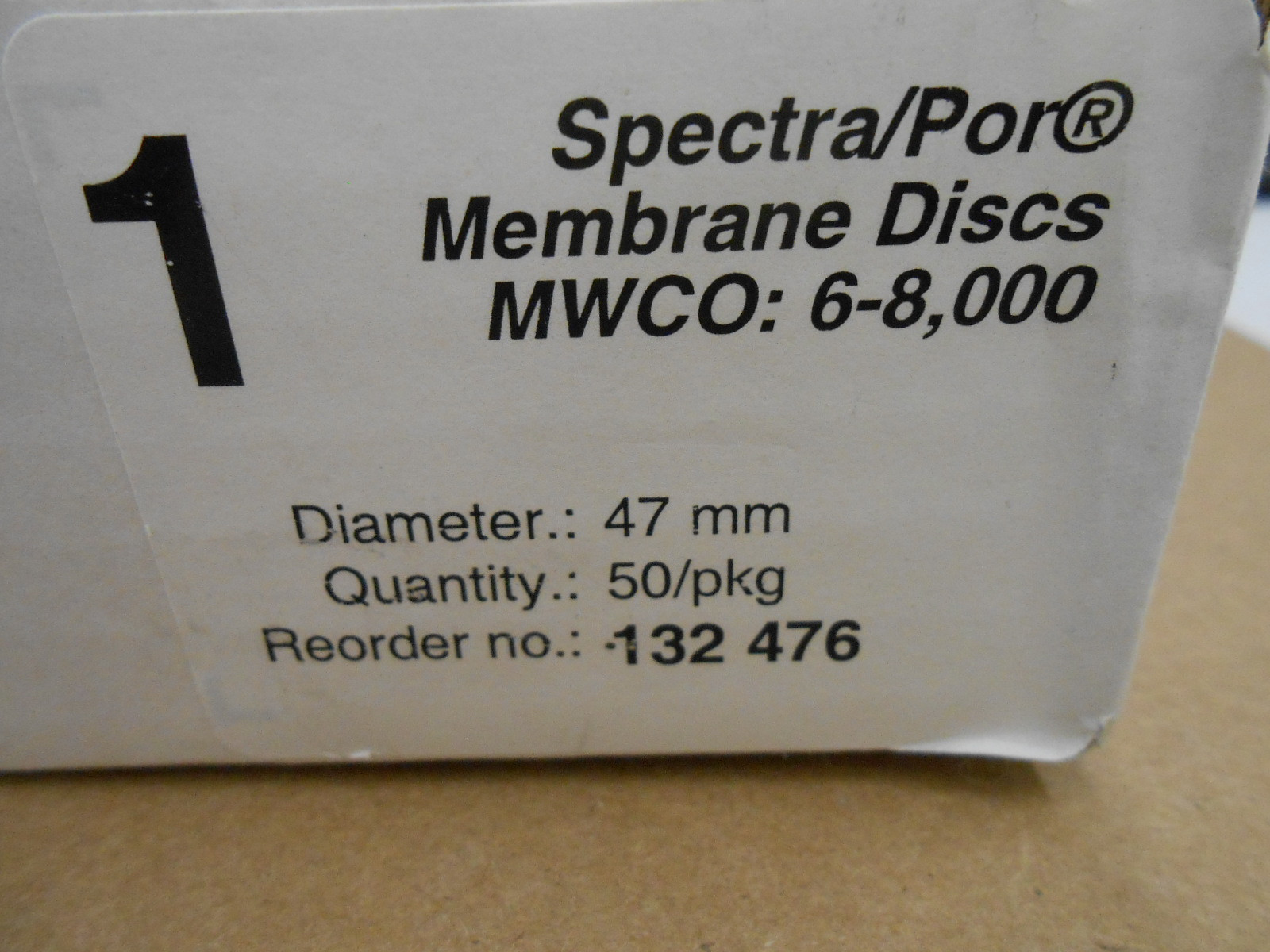 SPECTRUM 132 476 SPECTRA/POR 1 DISCS 6-8K MWCO 47MM 50/PKG