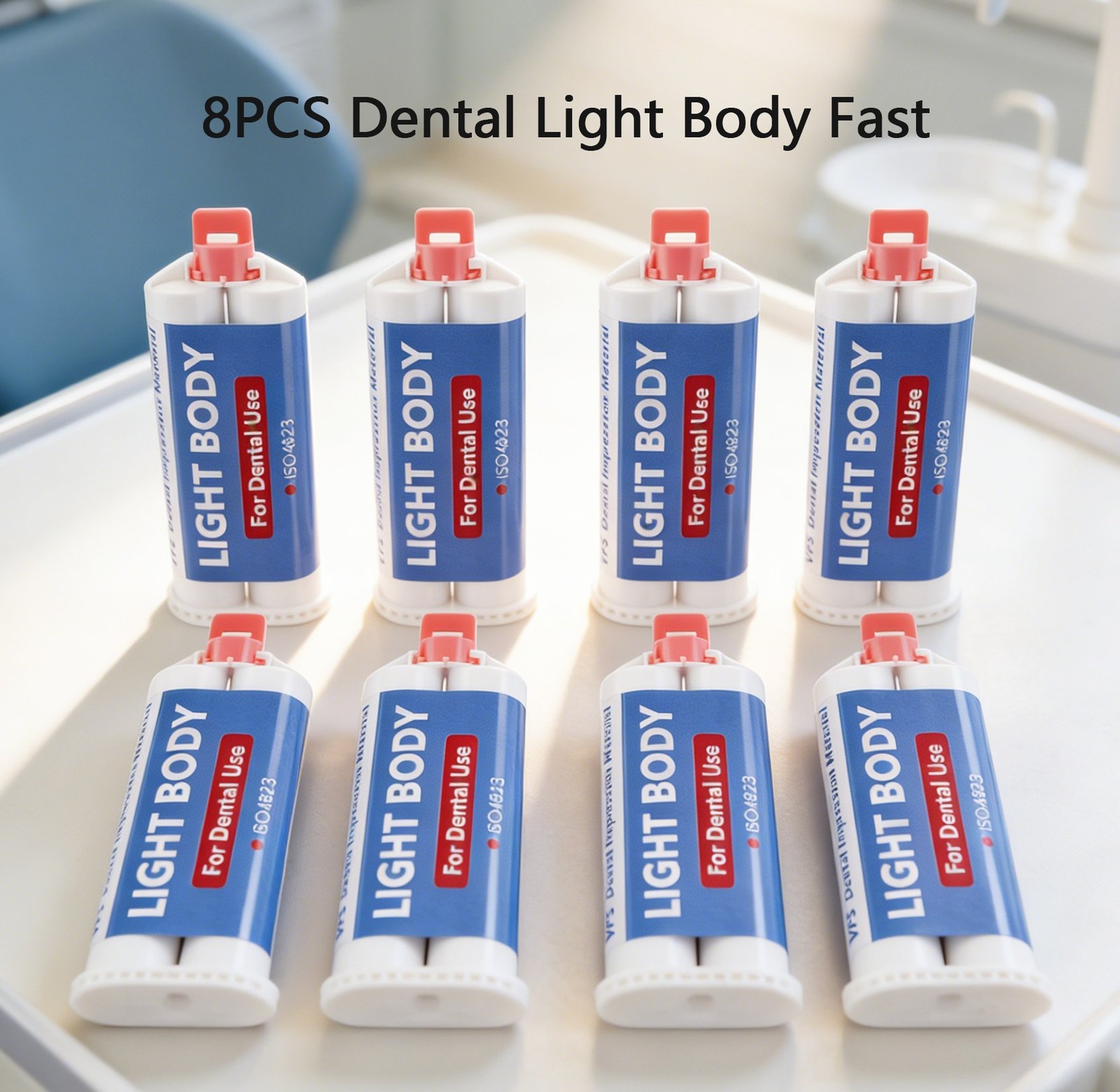 8PCS Dental VPS Impression Material Ligh Body – Fast Set 50 ml Cartridges