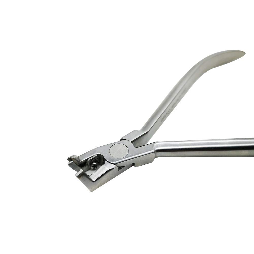 Dental Orthodontic Distal Cutter Plier, Flush Mini head long handle, Sliver