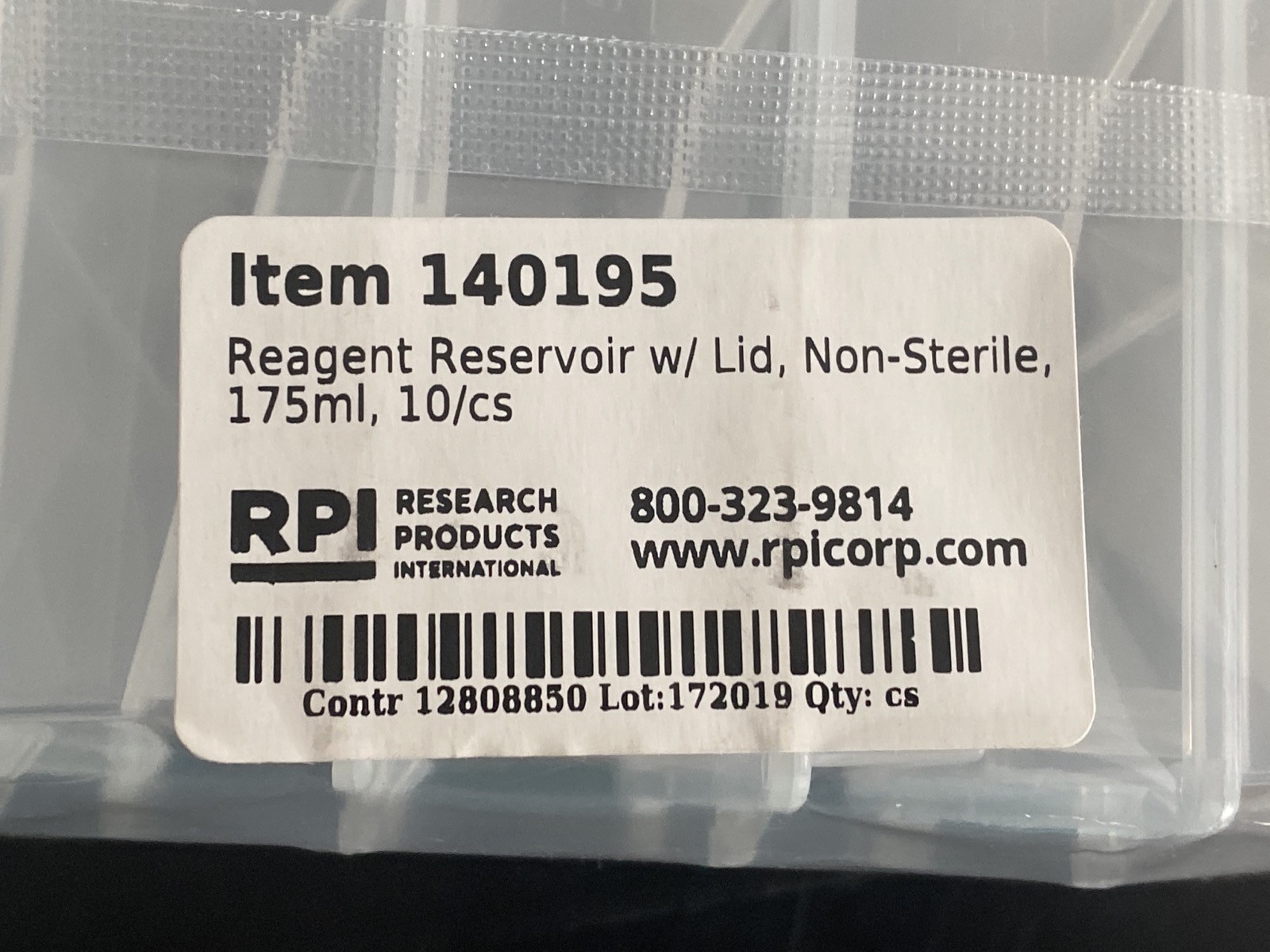 (20) RPI RESEARCH 175mL PP Graduated Reagent Reservoirs w/Lid Non-Sterile 140195