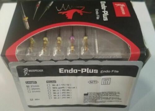 Dental Woodpecker Endo Plus Ni-Ti Root Canal 6 Files Pack Assorted 25mm Length