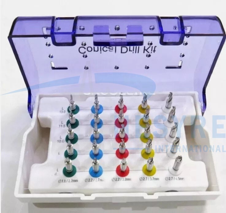 Dental Conical Drills Kit 25pcs Set