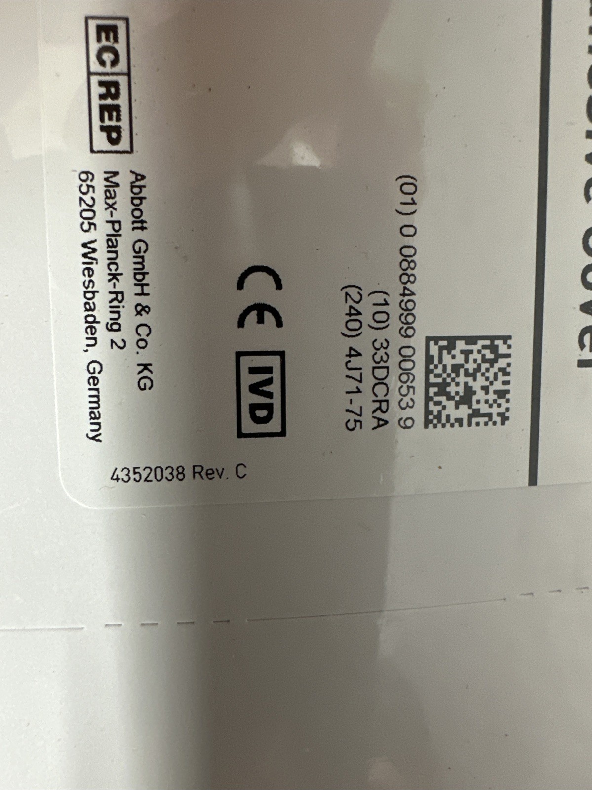 Abbott Optical Adhesive Covers, 100 Units Loc Bin #3