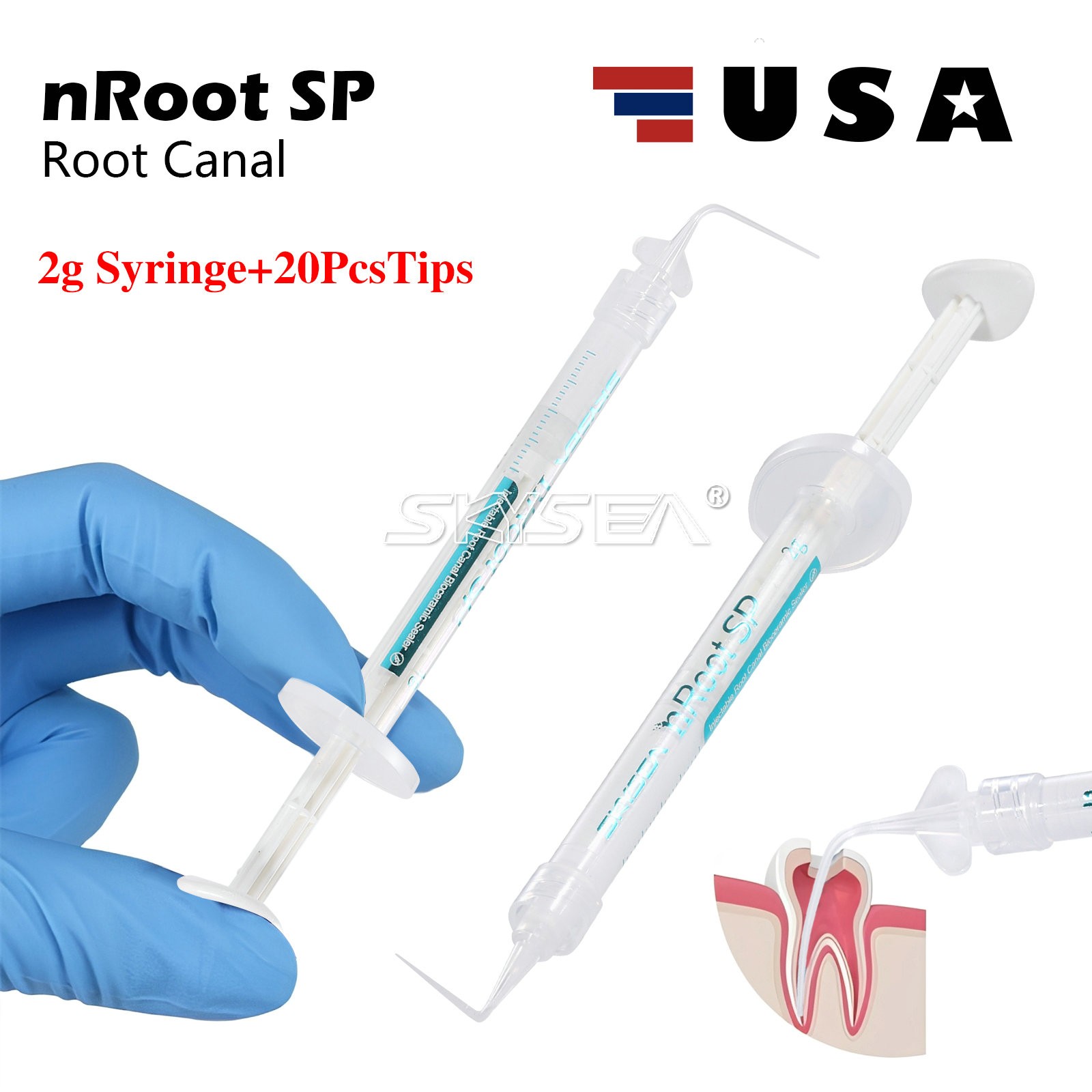 2X nRoot SP Injectable Root Canal Bioceramic Sealer 2g Syringe