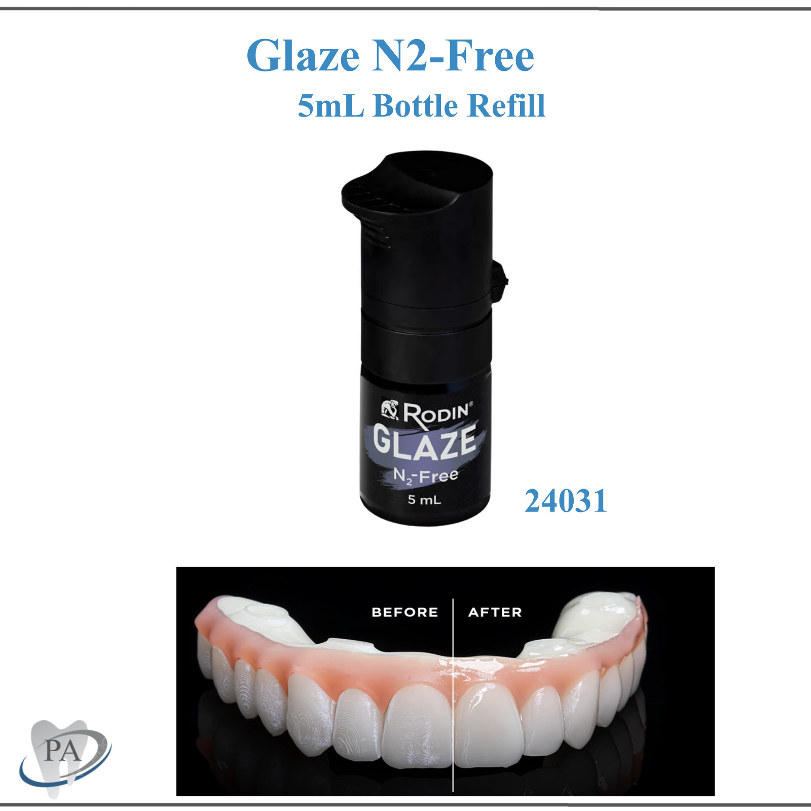 3D Resin, Rodin Glaze All-Purpose Glaze, 15g Bottle, Pac-Dent, 3DR-GLZ-15