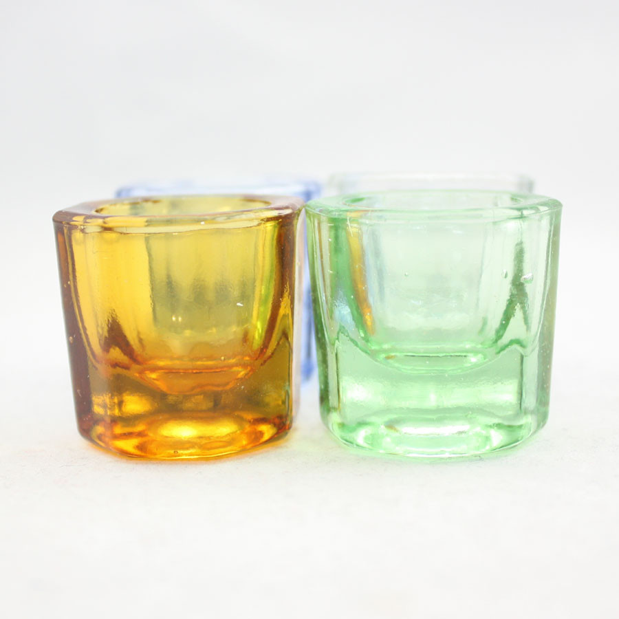 4 Pcs Glass Dappen Dishes Tiny Mixing Bowls Glassware Dental Instruments Tool