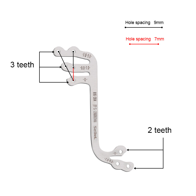 Dental Implant Surgery Planting Positioning Guide Angle Ruler S/L+4*Parallel Pin