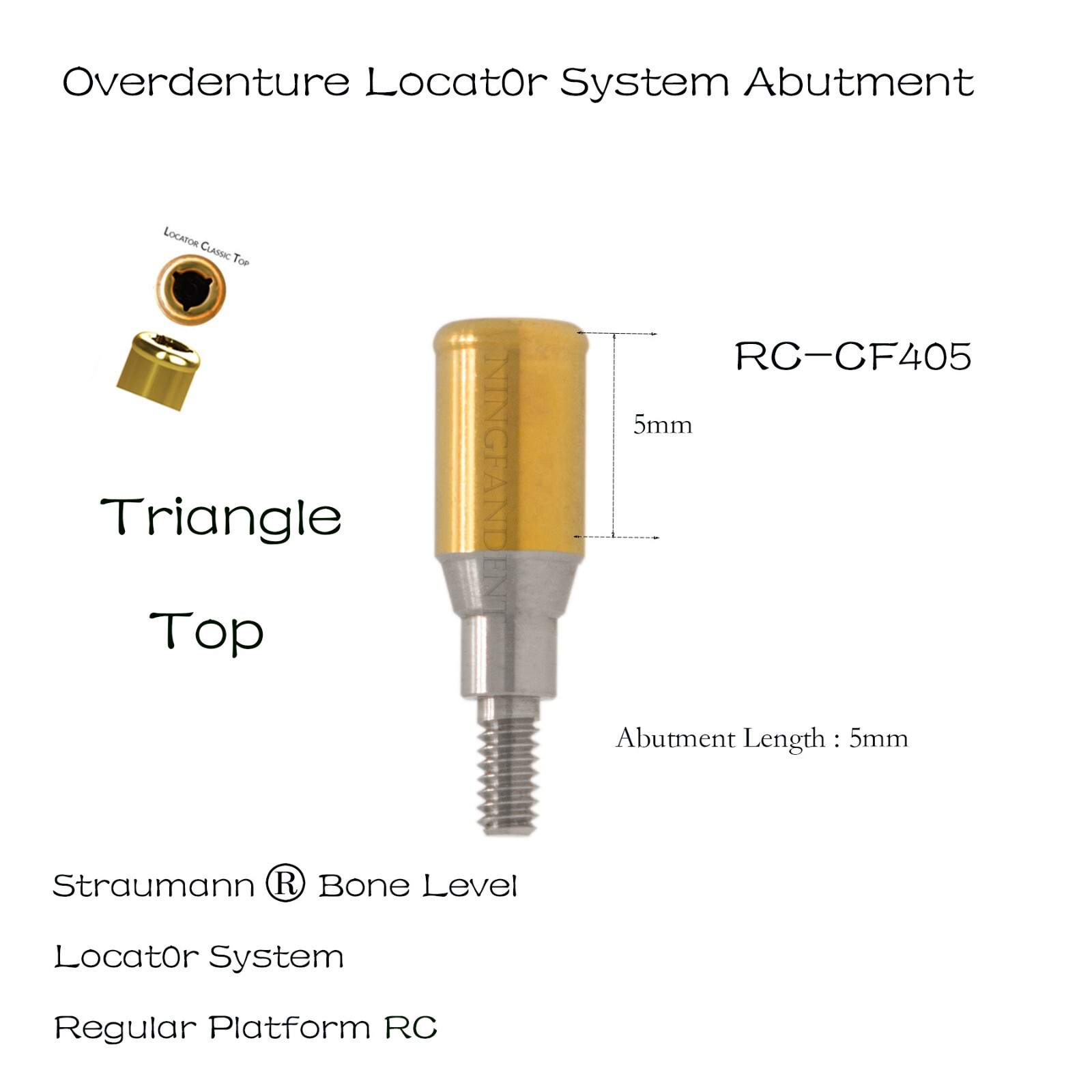 Straumann/ITI-Bone Level RC Dental Overdenture Locator Abutments for 5.0mm GH
